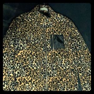 BoohooMAN leopard Sherpa jacket